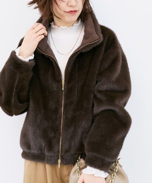 le.coeur blanc / ルクールブラン ブルゾン | ミンクタッチスタンドカラーファーブルゾン | 詳細13