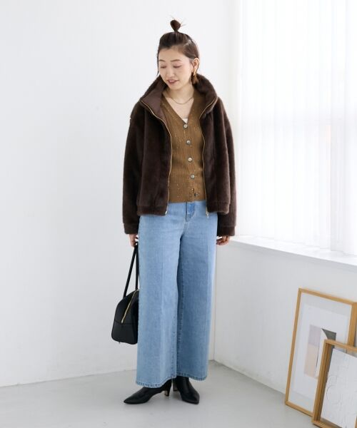 le.coeur blanc / ルクールブラン ブルゾン | ミンクタッチスタンドカラーファーブルゾン | 詳細19