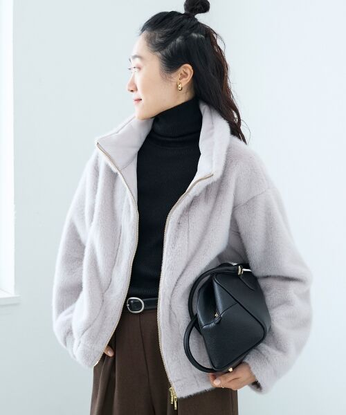 le.coeur blanc / ルクールブラン ブルゾン | ミンクタッチスタンドカラーファーブルゾン | 詳細23