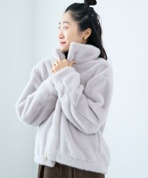 le.coeur blanc / ルクールブラン ブルゾン | ミンクタッチスタンドカラーファーブルゾン | 詳細27
