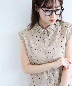 le.coeur blanc / ルクールブラン シャツ・ブラウス | 《手洗い可能》ドットエリタックデザインブラウス