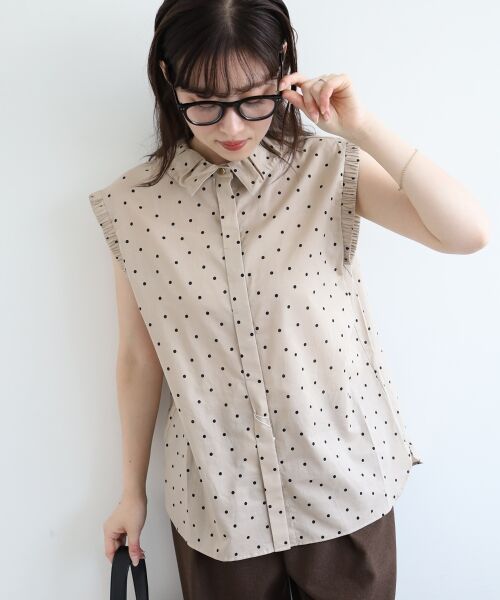 le.coeur blanc / ルクールブラン シャツ・ブラウス | 《手洗い可能》ドットエリタックデザインブラウス | 詳細15