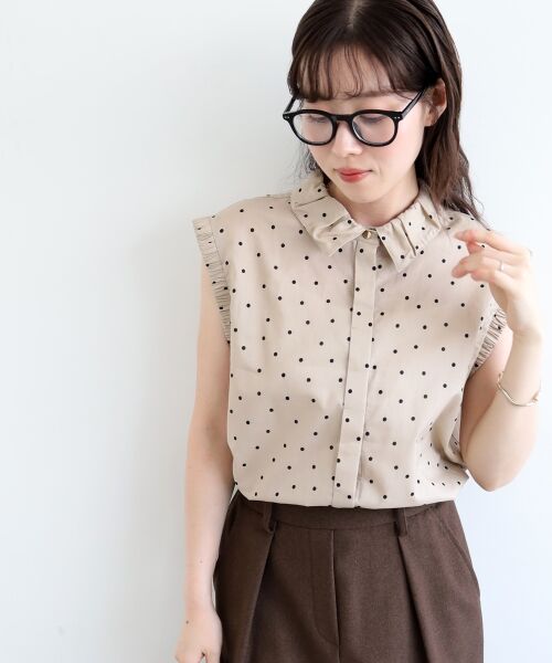 le.coeur blanc / ルクールブラン シャツ・ブラウス | 《手洗い可能》ドットエリタックデザインブラウス | 詳細18