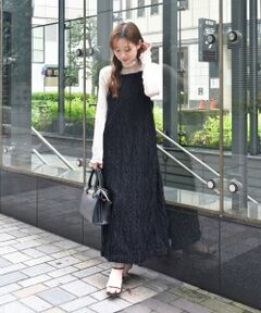 le.coeur blanc / ルクールブラン ロング・マキシ丈ワンピース | TORRAZZO DONNAベロアドットチュールキャミワンピ