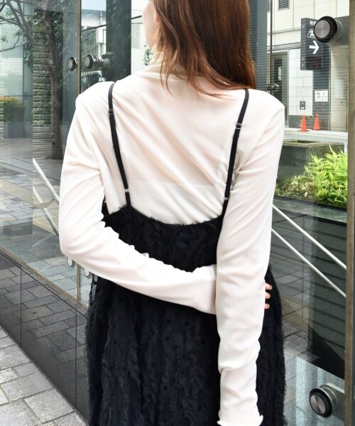 le.coeur blanc / ルクールブラン ロング・マキシ丈ワンピース | TORRAZZO DONNAベロアドットチュールキャミワンピ | 詳細10