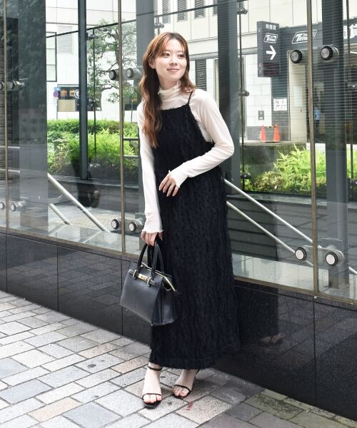 le.coeur blanc / ルクールブラン ロング・マキシ丈ワンピース | TORRAZZO DONNAベロアドットチュールキャミワンピ | 詳細2