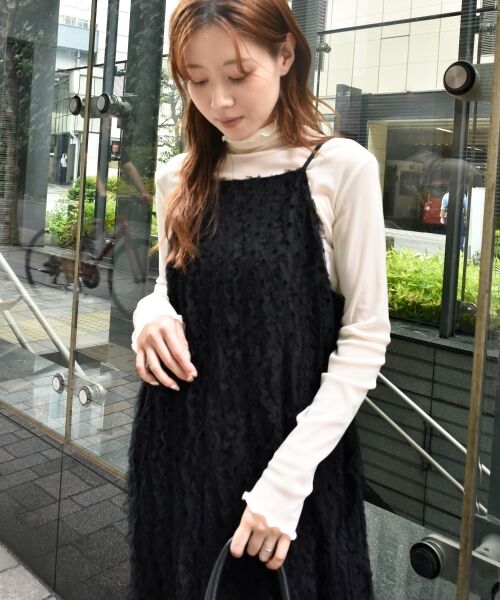 le.coeur blanc / ルクールブラン ロング・マキシ丈ワンピース | TORRAZZO DONNAベロアドットチュールキャミワンピ | 詳細7