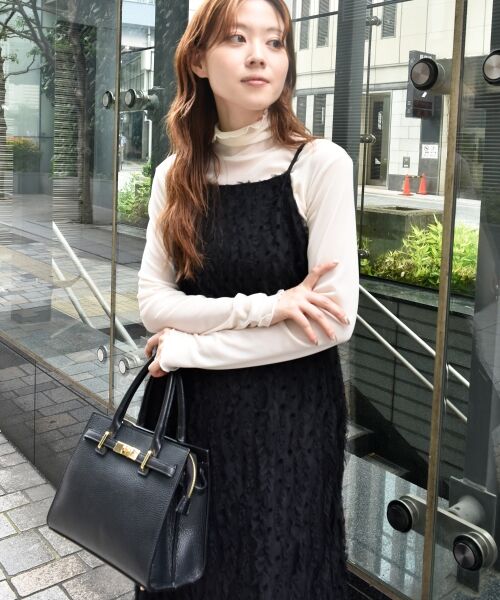 le.coeur blanc / ルクールブラン ロング・マキシ丈ワンピース | TORRAZZO DONNAベロアドットチュールキャミワンピ | 詳細8