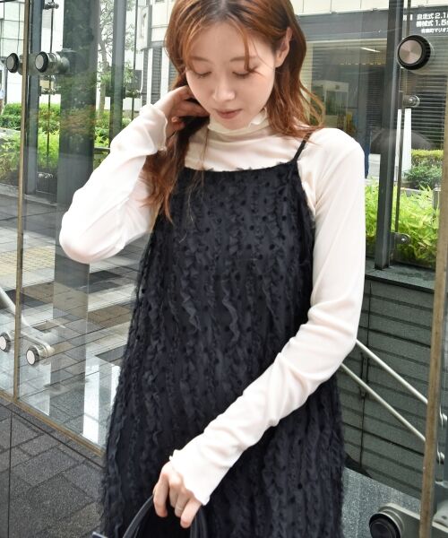 le.coeur blanc / ルクールブラン ロング・マキシ丈ワンピース | TORRAZZO DONNAベロアドットチュールキャミワンピ | 詳細9