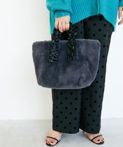 le.coeur blanc / ルクールブラン トートバッグ | フェイクファーハンドルフリルトート