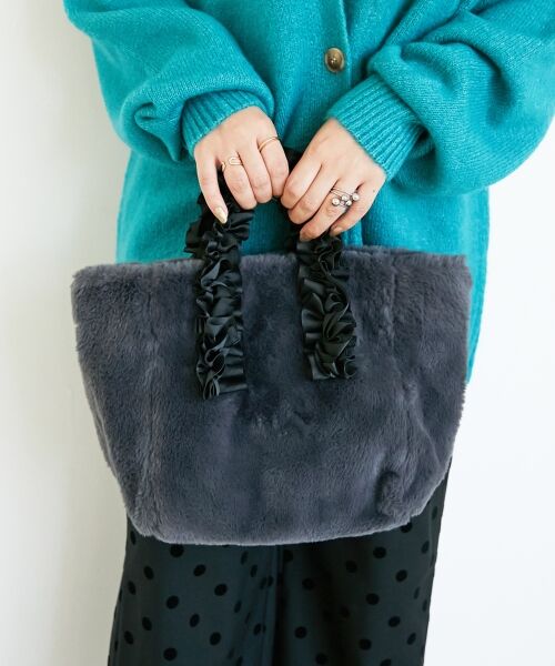 le.coeur blanc / ルクールブラン トートバッグ | フェイクファーハンドルフリルトート | 詳細6