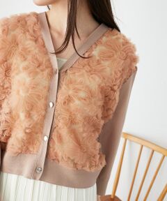 BLUMARINE 花柄　長袖　カーディガン　ピンク　フリル　シルクフリル BLUMARINE 花柄 長袖 カーディガン ピンク フリル シルクフリル