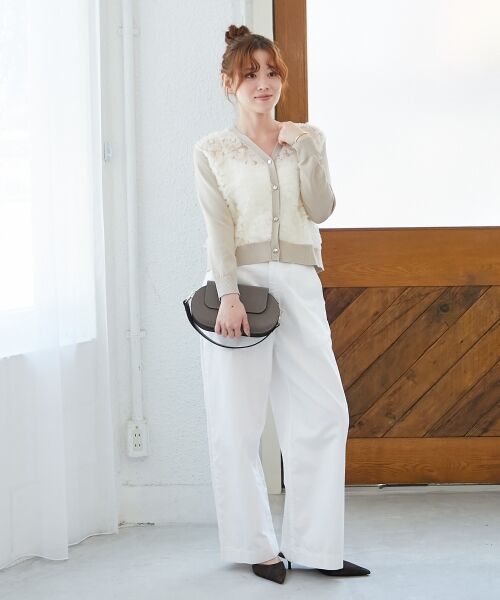 le.coeur blanc / ルクールブラン カーディガン・ボレロ | 《手洗い可能》チュール刺繍Vネックカーディガン | 詳細16