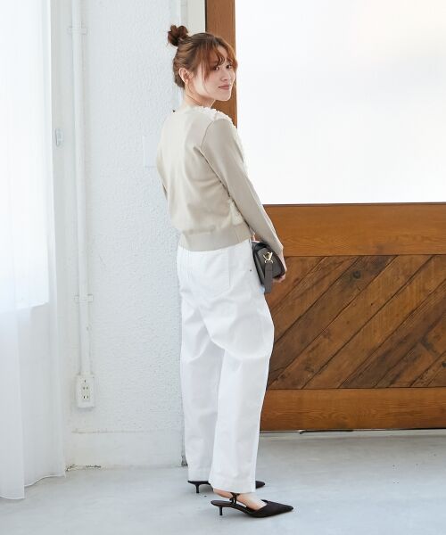 le.coeur blanc / ルクールブラン カーディガン・ボレロ | 《手洗い可能》チュール刺繍Vネックカーディガン | 詳細19