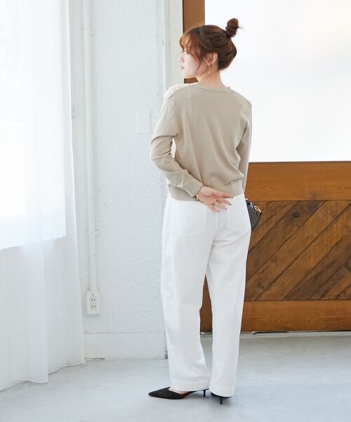 le.coeur blanc / ルクールブラン カーディガン・ボレロ | 《手洗い可能》チュール刺繍Vネックカーディガン | 詳細20