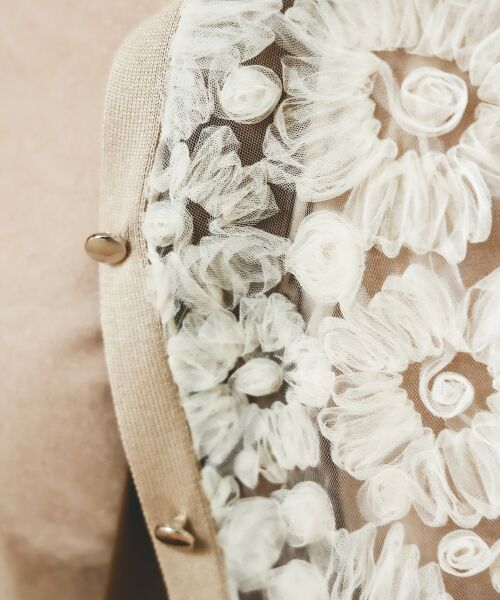 le.coeur blanc / ルクールブラン カーディガン・ボレロ | 《手洗い可能》チュール刺繍Vネックカーディガン | 詳細26