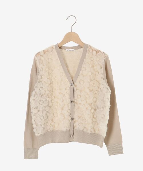 le.coeur blanc / ルクールブラン カーディガン・ボレロ | 《手洗い可能》チュール刺繍Vネックカーディガン | 詳細6