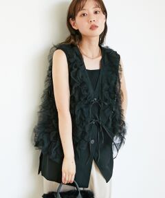 le.coeur blanc / ルクールブラン その他アウター | 《WEB限定アイテム》チュールレイヤードセットジレ