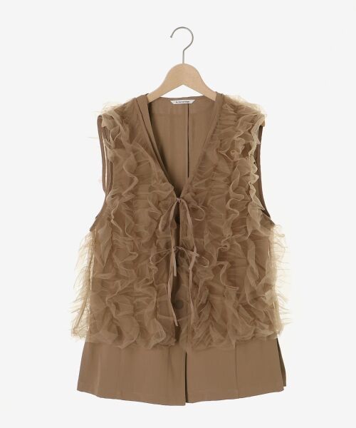 le.coeur blanc / ルクールブラン その他アウター | 《WEB限定アイテム》チュールレイヤードセットジレ | 詳細1