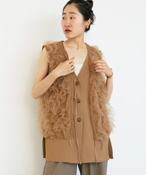 le.coeur blanc / ルクールブラン その他アウター | 《WEB限定アイテム》チュールレイヤードセットジレ | 詳細15