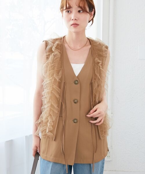 le.coeur blanc / ルクールブラン その他アウター | 《WEB限定アイテム》チュールレイヤードセットジレ | 詳細2