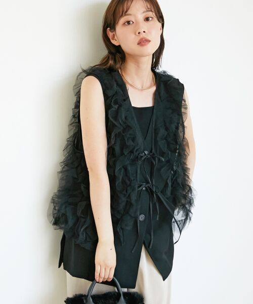 le.coeur blanc / ルクールブラン その他アウター | 《WEB限定アイテム》チュールレイヤードセットジレ | 詳細23