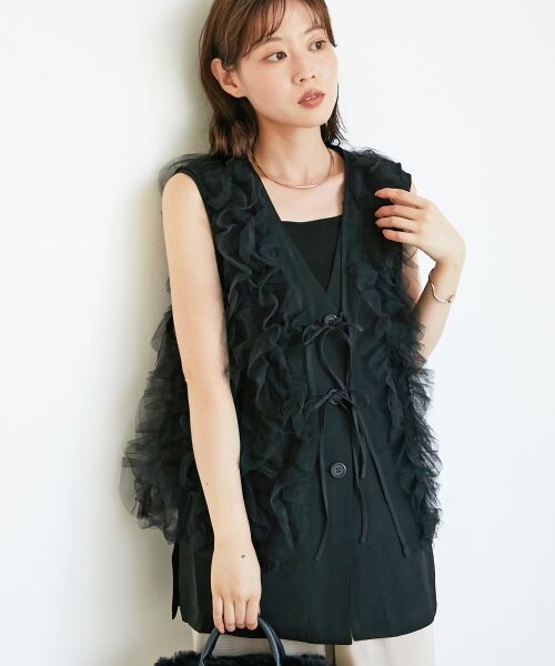 le.coeur blanc / ルクールブラン その他アウター | 《WEB限定アイテム》チュールレイヤードセットジレ | 詳細24