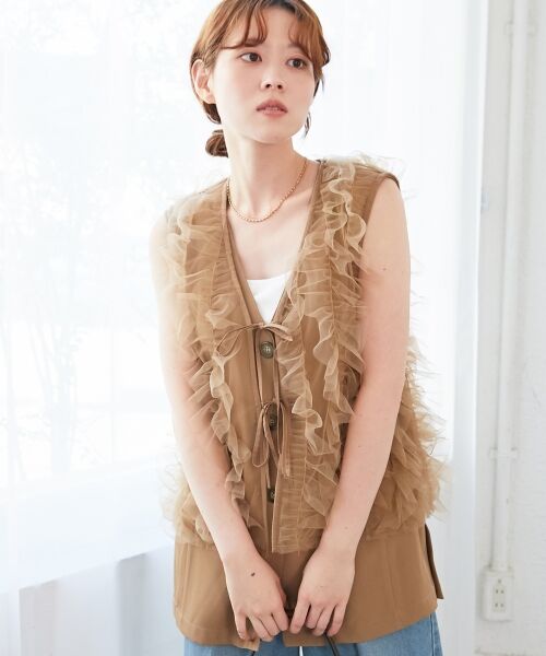 le.coeur blanc / ルクールブラン その他アウター | 《WEB限定アイテム》チュールレイヤードセットジレ | 詳細3