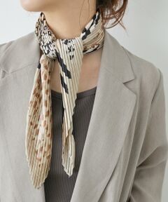 le.coeur blanc / ルクールブラン バンダナ・スカーフ | 《WEB限定アイテム》アニマルプリントプリーツスカーフ