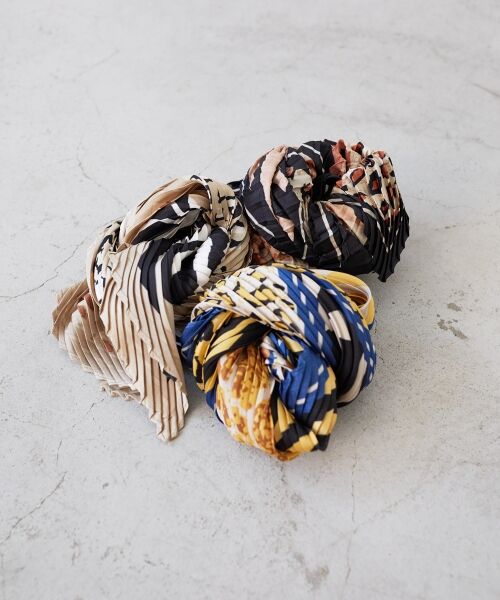 le.coeur blanc / ルクールブラン バンダナ・スカーフ | 《WEB限定アイテム》アニマルプリントプリーツスカーフ | 詳細13