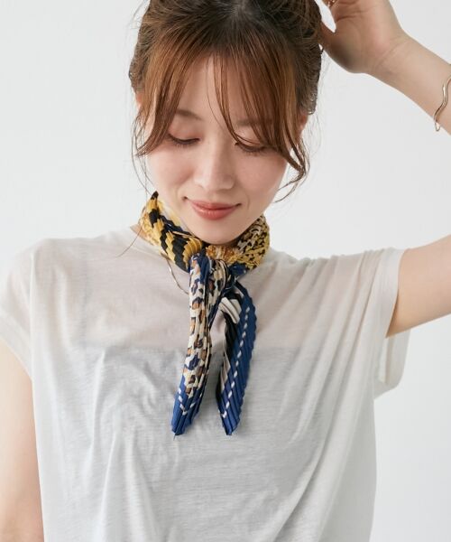 le.coeur blanc / ルクールブラン バンダナ・スカーフ | 《WEB限定アイテム》アニマルプリントプリーツスカーフ | 詳細4