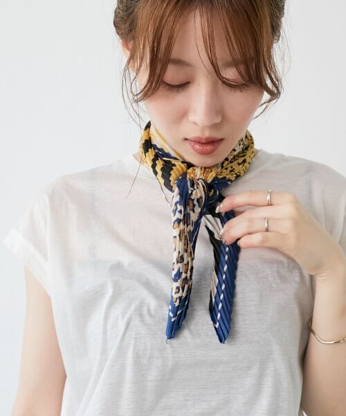 le.coeur blanc / ルクールブラン バンダナ・スカーフ | 《WEB限定アイテム》アニマルプリントプリーツスカーフ | 詳細6
