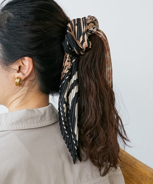 le.coeur blanc / ルクールブラン バンダナ・スカーフ | 《WEB限定アイテム》アニマルプリントプリーツスカーフ | 詳細9