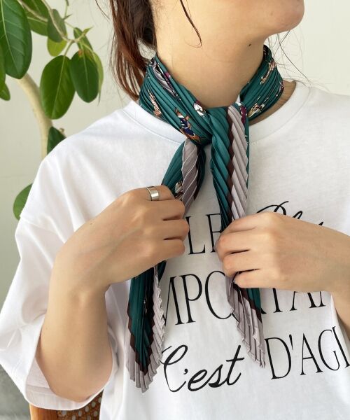 le.coeur blanc / ルクールブラン バンダナ・スカーフ | 《WEB限定アイテム》ホースプリントプリーツスカーフ | 詳細10