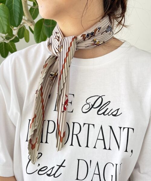 le.coeur blanc / ルクールブラン バンダナ・スカーフ | 《WEB限定アイテム》ホースプリントプリーツスカーフ | 詳細6