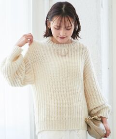 le.coeur blanc / ルクールブラン ニット・セーター | 《WEB限定アイテム》ヘアリーヤーンローゲージニット