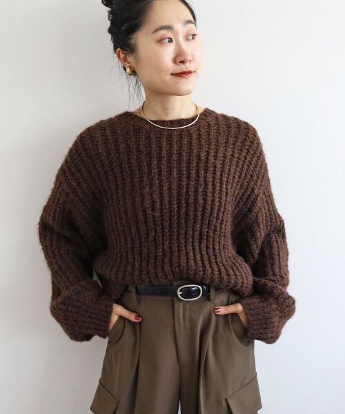 le.coeur blanc / ルクールブラン ニット・セーター | 《WEB限定アイテム》ヘアリーヤーンローゲージニット | 詳細4