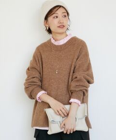 le.coeur blanc / ルクールブラン ニット・セーター | 《WEB限定アイテム》ワイドシルエットクルーネックプルオーバー