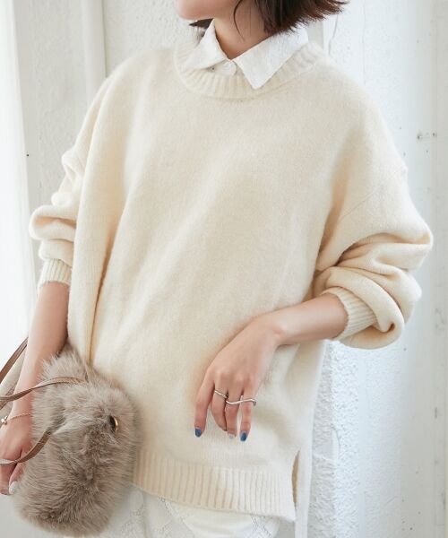 le.coeur blanc / ルクールブラン ニット・セーター | 《WEB限定アイテム》ワイドシルエットクルーネックプルオーバー | 詳細16