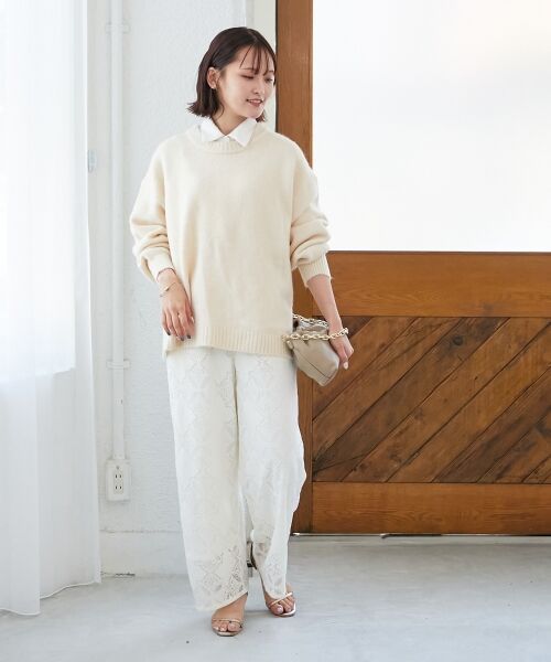 le.coeur blanc / ルクールブラン ニット・セーター | 《WEB限定アイテム》ワイドシルエットクルーネックプルオーバー | 詳細17