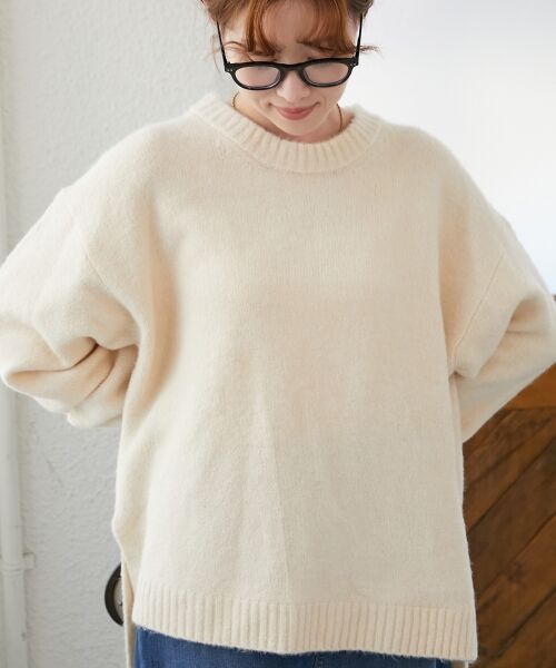 le.coeur blanc / ルクールブラン ニット・セーター | 《WEB限定アイテム》ワイドシルエットクルーネックプルオーバー | 詳細4