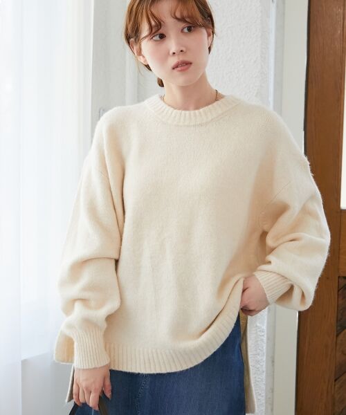 le.coeur blanc / ルクールブラン ニット・セーター | 《WEB限定アイテム》ワイドシルエットクルーネックプルオーバー | 詳細7