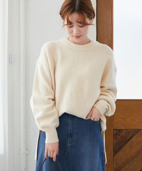 le.coeur blanc / ルクールブラン ニット・セーター | 《WEB限定アイテム》ワイドシルエットクルーネックプルオーバー | 詳細8