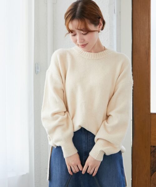 le.coeur blanc / ルクールブラン ニット・セーター | 《WEB限定アイテム》ワイドシルエットクルーネックプルオーバー | 詳細9