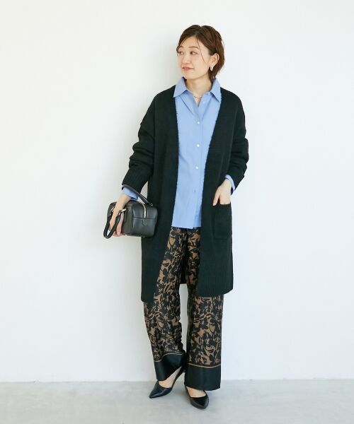 le. coeur blanc/ルクールブラン 《WEB限定アイテム》ニュアンスロングカーディガン ブラック 38 le. coeur blanc/ルクールブラン 《WEB限定アイテム》ニュアンスロングカーディガン ブラック 38