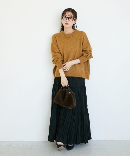 le.coeur blanc / ルクールブラン ニット・セーター | 《WEB限定アイテム》ウォッシャブルワイドクルーネックニット | 詳細1