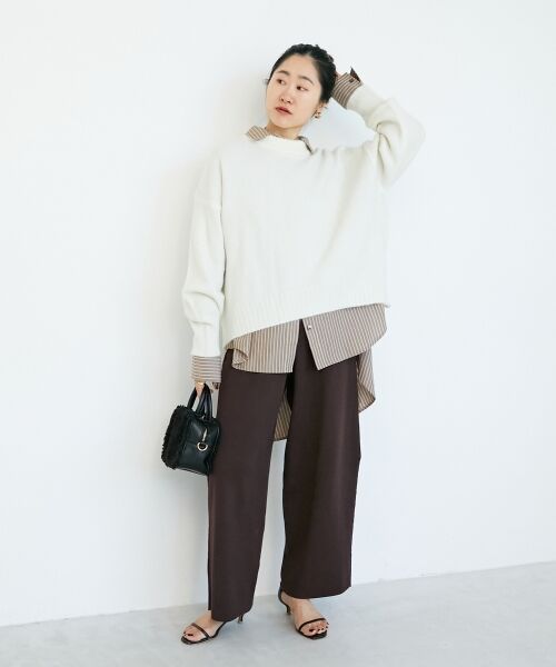 le.coeur blanc / ルクールブラン ニット・セーター | 《WEB限定アイテム》ウォッシャブルワイドクルーネックニット | 詳細2