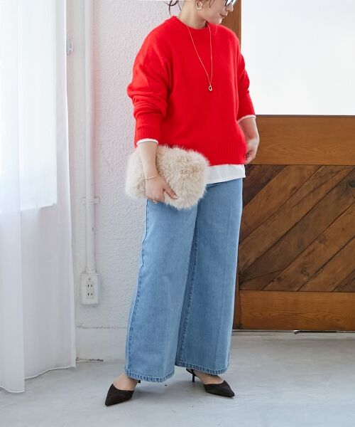 le.coeur blanc / ルクールブラン ニット・セーター | 《WEB限定アイテム》ウォッシャブルワイドクルーネックニット | 詳細8