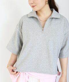 le.coeur blanc / ルクールブラン スウェット | ジップデザインハーフスリーブスウェット