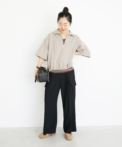 le.coeur blanc / ルクールブラン スウェット | ジップデザインハーフスリーブスウェット | 詳細12